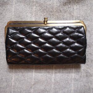 NWT Hobo Lauren leather wallet black quilted